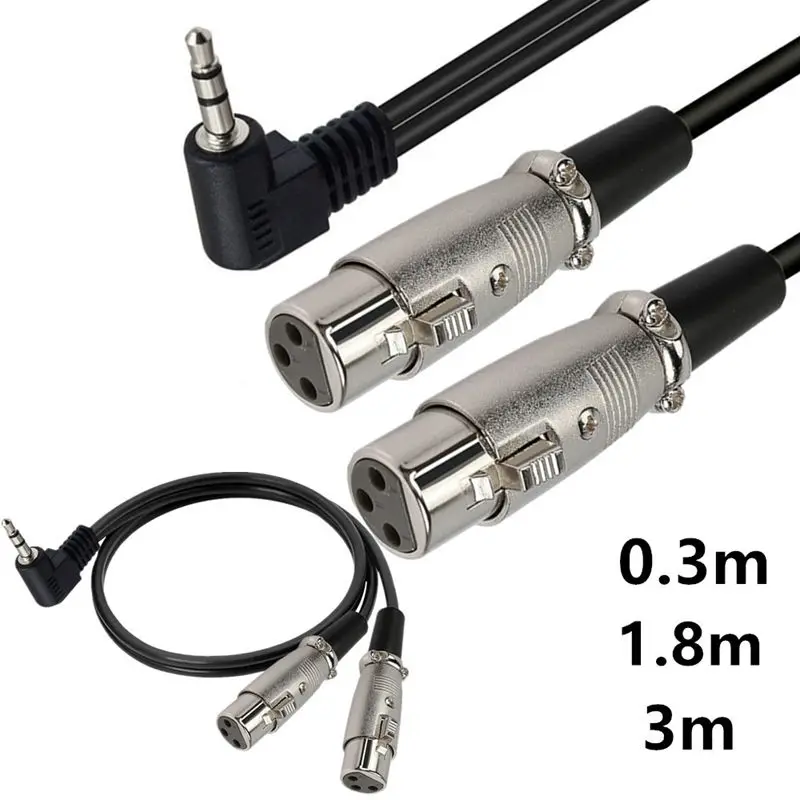 90 ° Elbow 3.5 Male To 2 * XLR Male/Female Head Wire 3.5 M To Dual XLR M/F Y-Cable 3.5 Male To 2XLR Male And Female