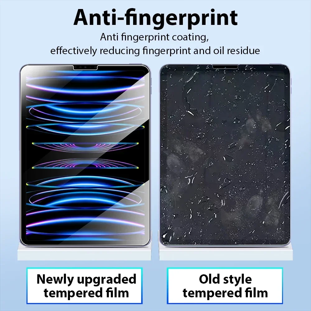 Vidro temperado para ipad air 5 4 3 2 1 pro 13 11 m4 m2 2024 12.9 protetor de tela para ipad 10 9 10th 9th gen 10.9 mini 6 8th 10.2