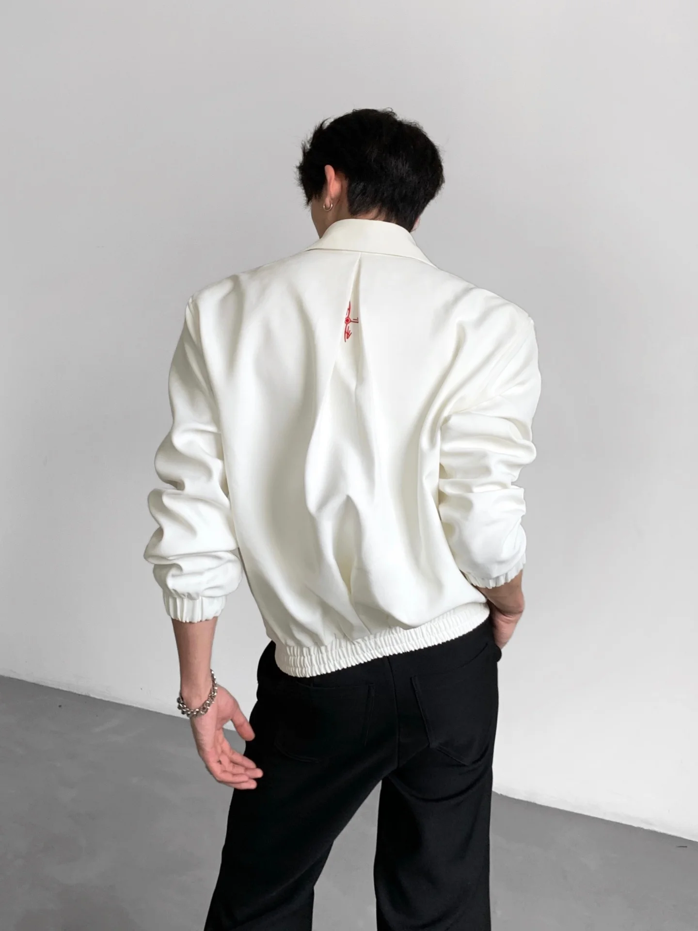 Ace Deconstructivism Embroidered Short Jacket Men's Casual Style Spring Autumn Minimalist High Intelligence Sensation Outerwear
