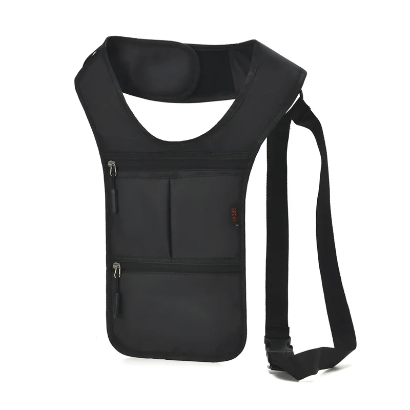 패션 캐주얼 남성용 전술 허리 가방 겨드랑이 가방 경량 나일론 밀착형 숨겨진 조끼 가방 기능성 남성용 휴대폰 가방