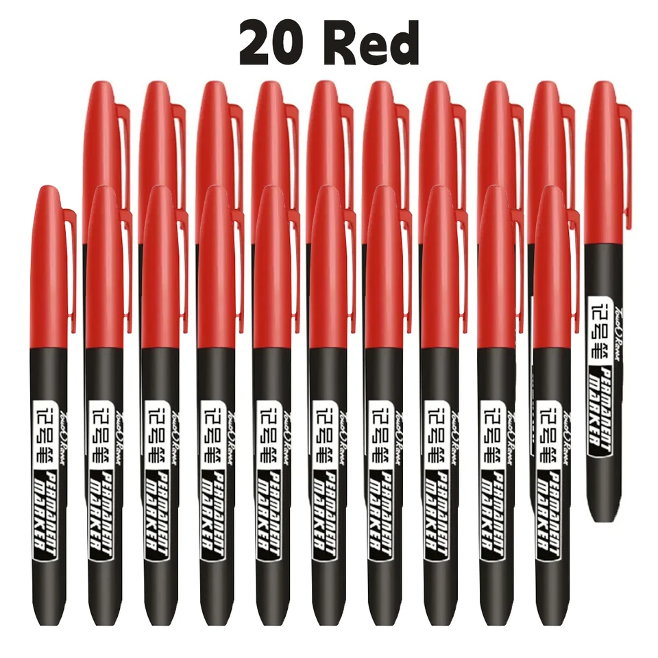 6 PCS Permanent Marker Pen Manga Drawing Markers Black Blue Red Waterproof Ink Sketch Pens Stationery Art School Supplies, image 8