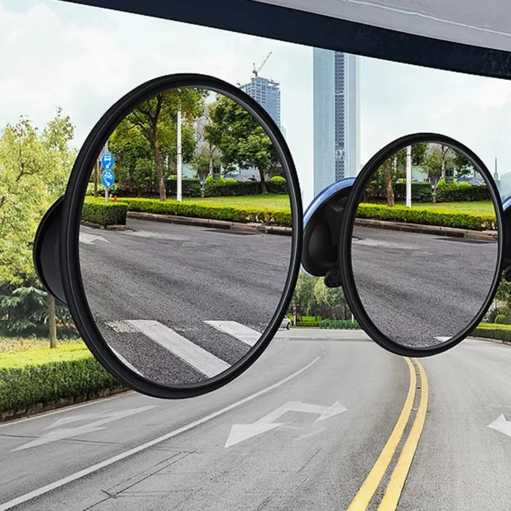 

360 Degrees Rotatable Car Mirror Plastic Suction Cup Windshield Auxiliary Observe Mirror Security Protection