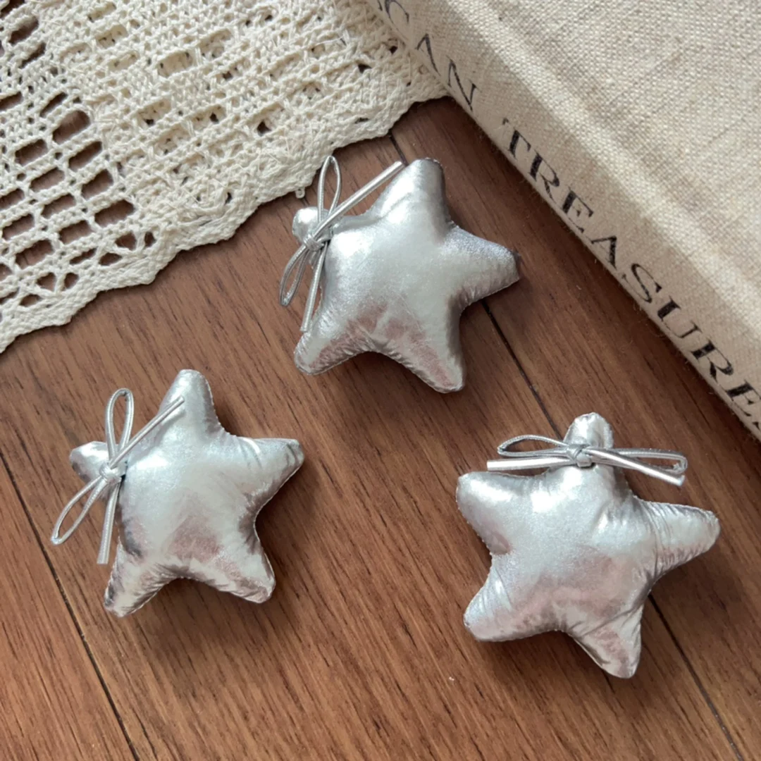 High Quality Soft Stuffed Silver Star Hair Clip Brooch Pin DIY for Shoes Socks Hat Apparel Embellishment