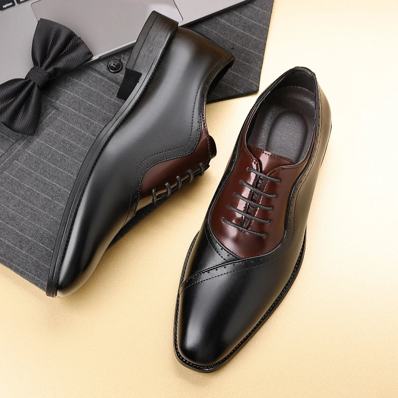 Men's Dress Shoes High Quality Casual Leather Shoe Luxury Party Wedding Shoes for Men Business Formal Shoe Lace-Up Oxford Shoes