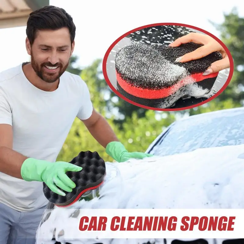 Car Wash Sponges Non Scratch Foam Applicator Pads Honeycomb Car Wax Applicator Pads Buffing Detail Sponge For Auto Cleaning And