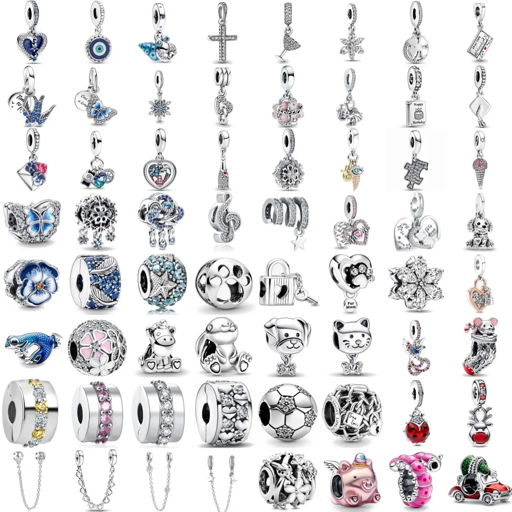 

2026 Spring Snowflake Cup Cross Spring Swallow Diy Bead Fit European 925 Sterling Silver Bracelet Necklace Jewelry For Women