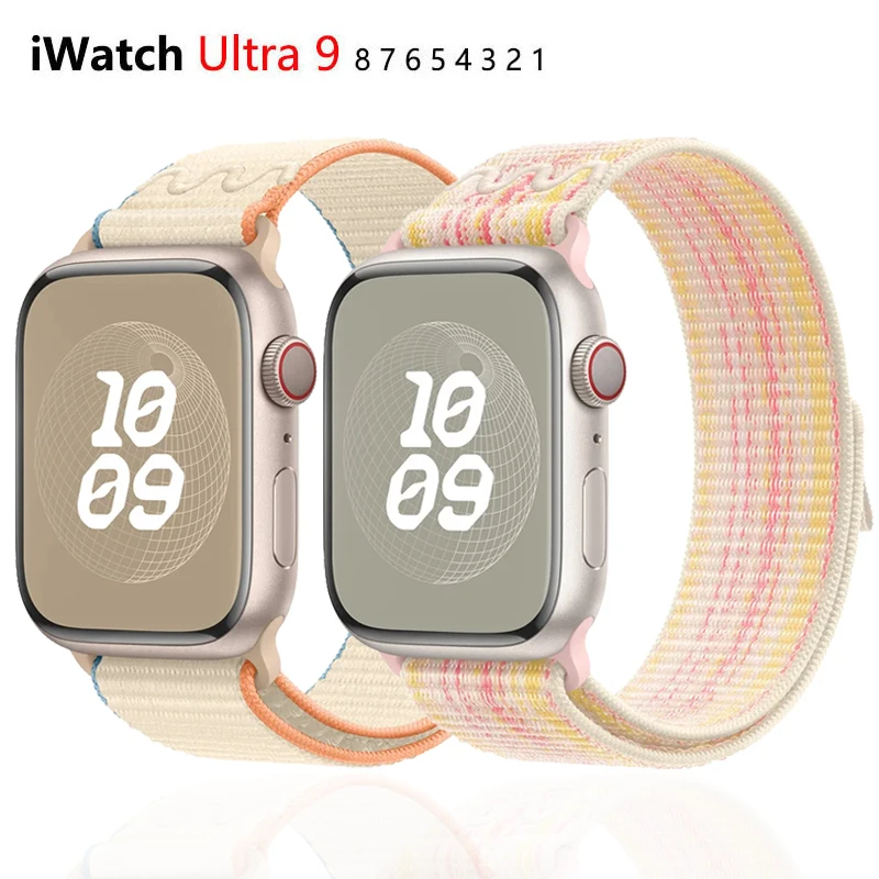 Nylon Strap For Apple Watch Ultra 49mm Sport Bracelet For Apple Watch Series Ultra2 9 8 7 se 6 5 4 Band 45mm 41mm 44mm 42mm