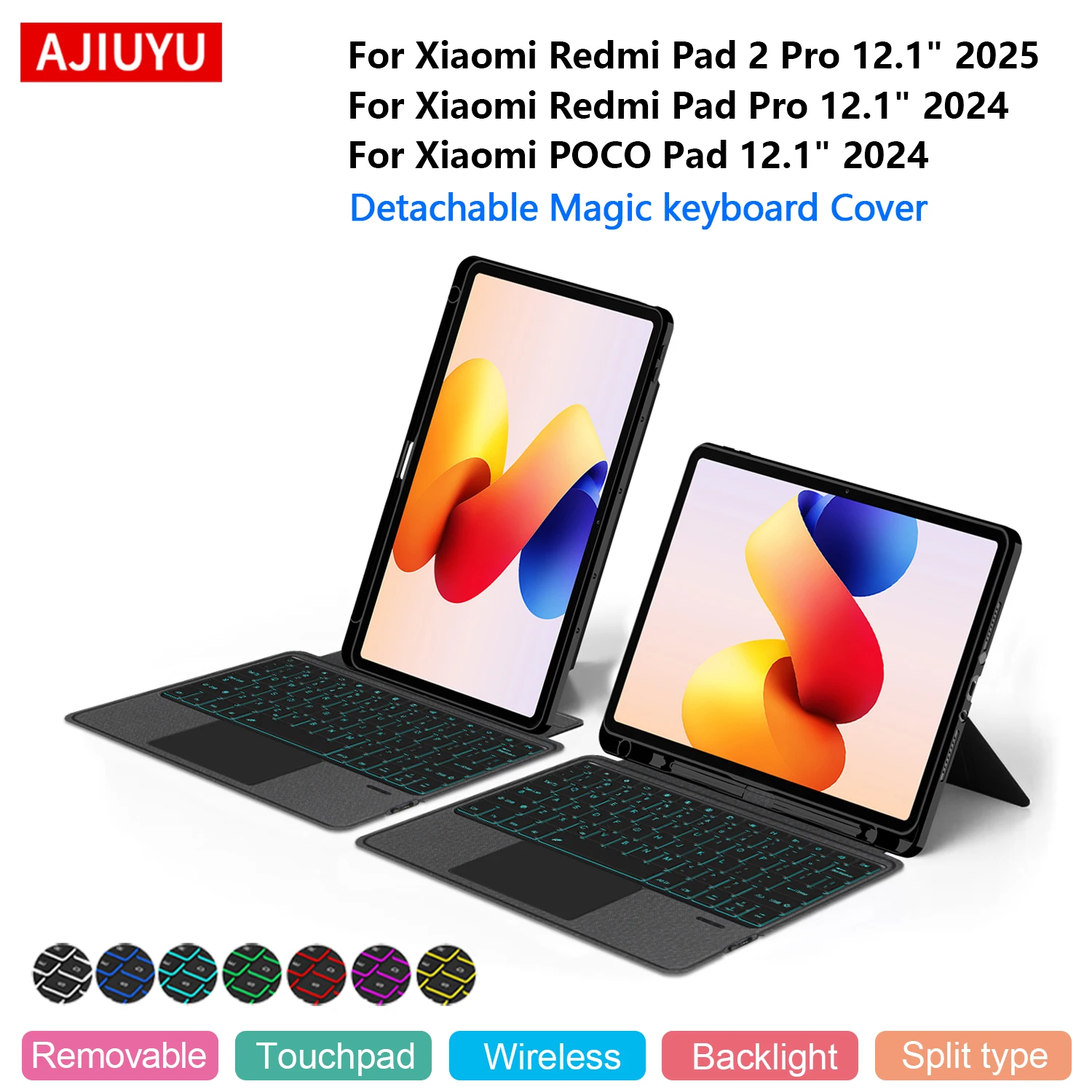 

TouchPad Keyboard For XiaoMi Redmi Pad 2 Pro 12.1" Xiaomi POCO Pad Case Redmi Pad Pro 12.1 Inch Detachable Magic Keyboard Cover