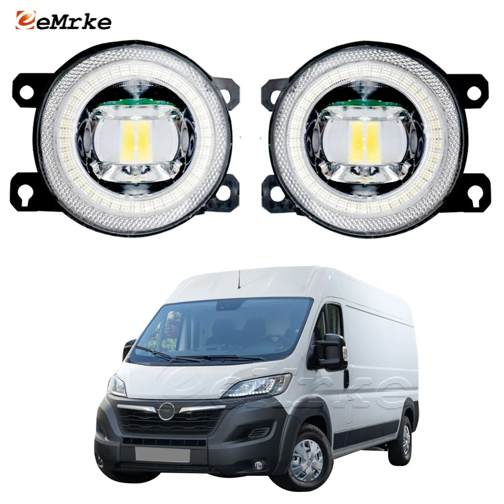 

3.5 in Led Car Fog Lamp Assembly with Lens for Opel Vauxhall Movano iii MK3 2021 2022 2023 Angel Eye DRL Daytime Running Lights