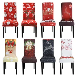 Christmas Dining Chair Covers Stretch Removable Washable Slipcover Chair Protector for Dining Room Home Decor