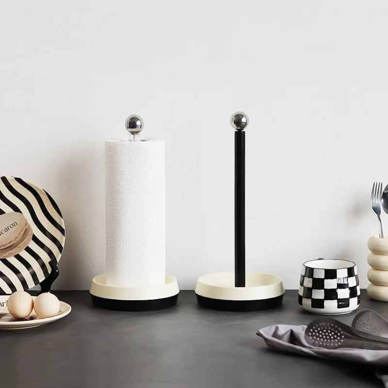 

Nordic dining table tissue rack hand wipe non-punching vertical kitchen paper rack