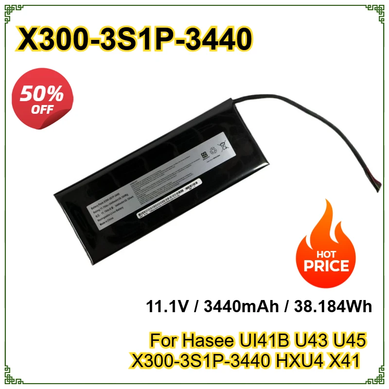 

X300-3S1P-3440 Laptop Battery for Hasee X41 U43 U45-D1 U47 UI43 UI45 UI47 X300S UI41B LXU4 HXU4 U55C X41 X300V UI41B Bateria