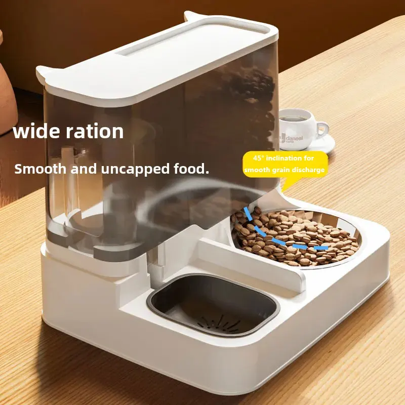 Dog feeder pet automatic feeder dog bowl water dispenser integrated cat food basin ceramic cat drinking water dog food container image 4