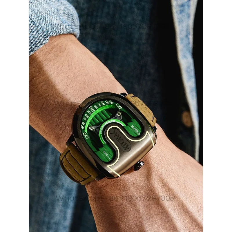 Men's Fully Automatic Mechanical Watch, Personalized U-shaped Men's Watch