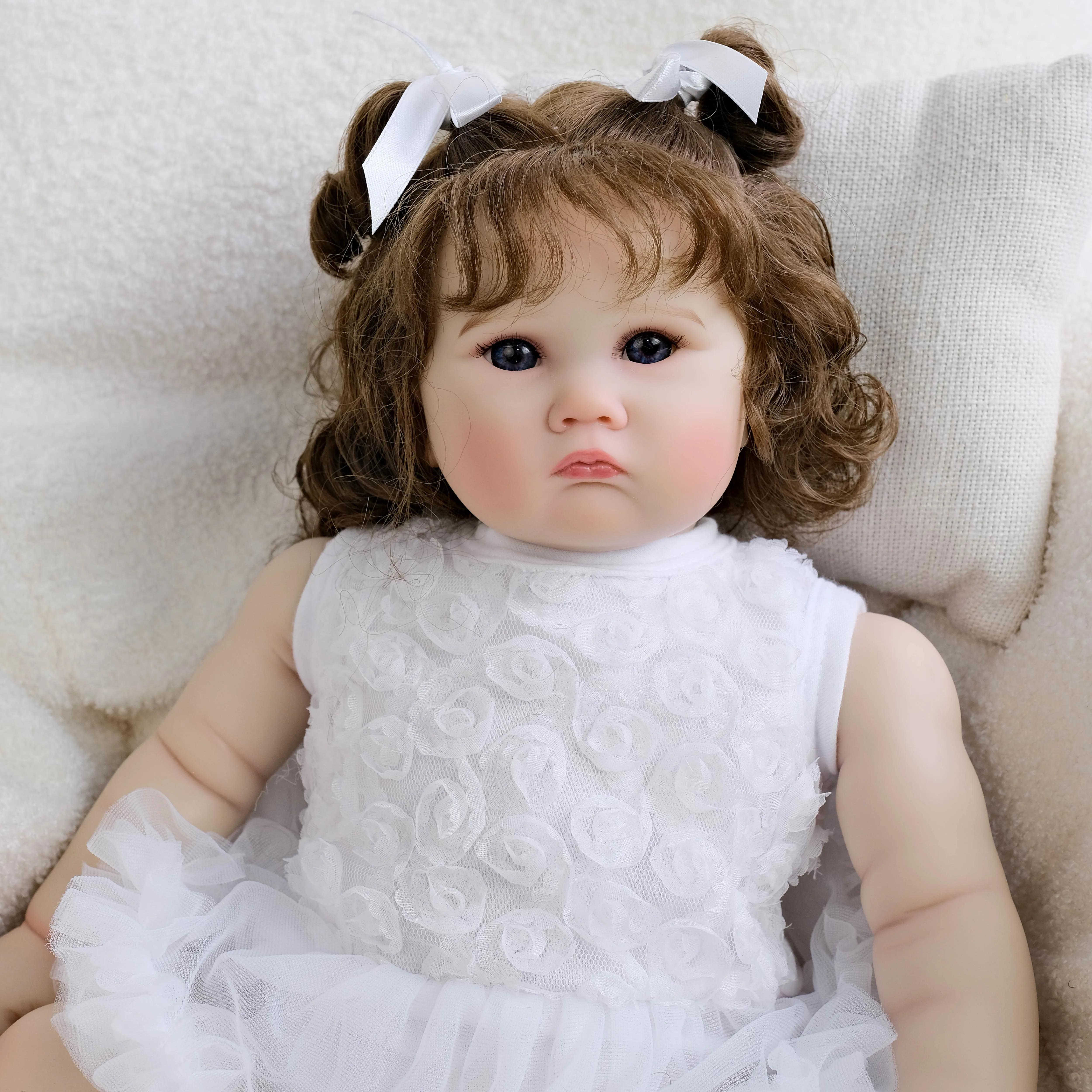 NPK 20inch lifelike Charlottte Reborn Baby Gril newborn doll hand Rooted hair 3D Paint Skin Visible Veins Collectible Art Doll