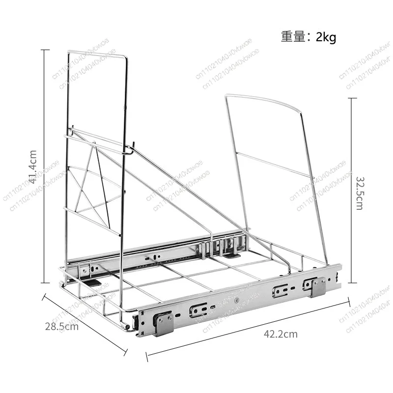 Slide rail cabinet pull-down trash can rack under sink trash can rack adjustable pull-out trash can