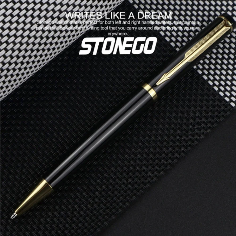 STONEGO Capless Metal Chrome Twist Ballpoint Pen , Elegant Signature Pen Gift Pens for Men Women