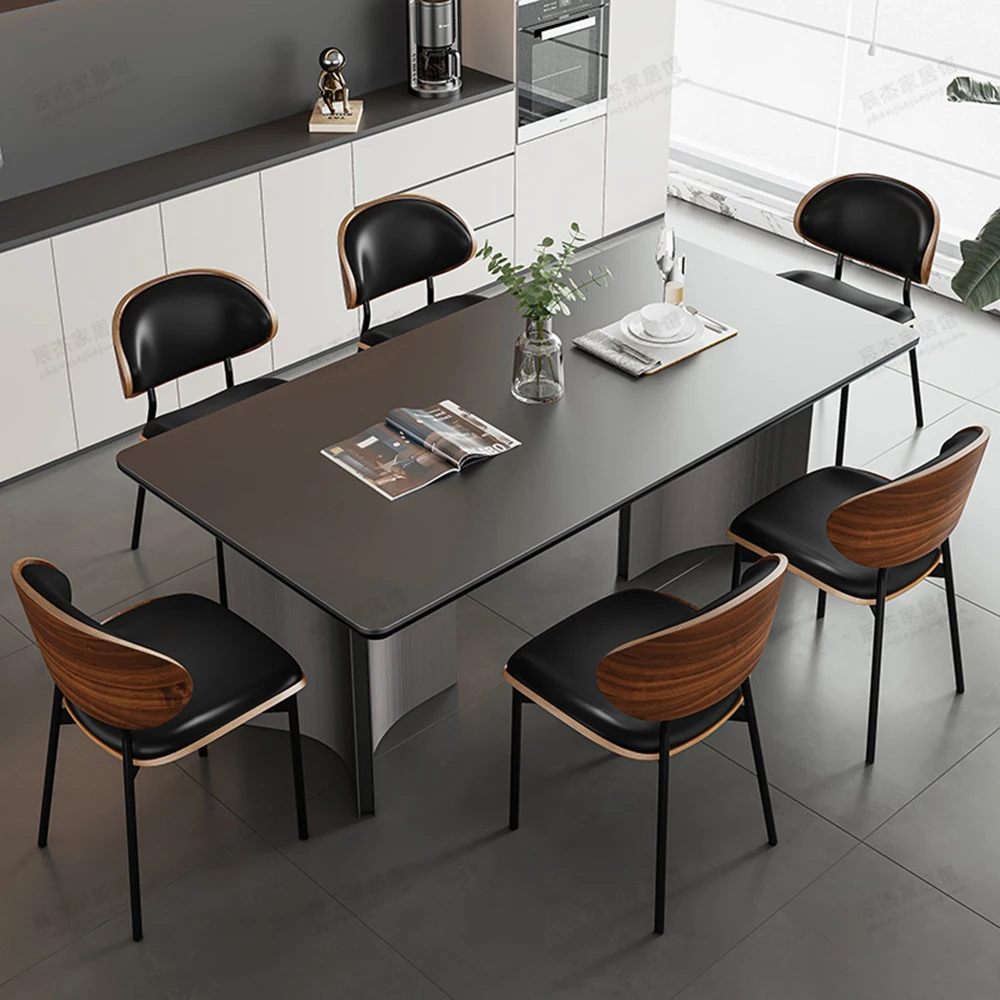 

Nordic Rectangle Dining Table Legs Metal Living Chairs Dining Table Minimalist Black Conjuntos De Sala De Jantar Home Furniture