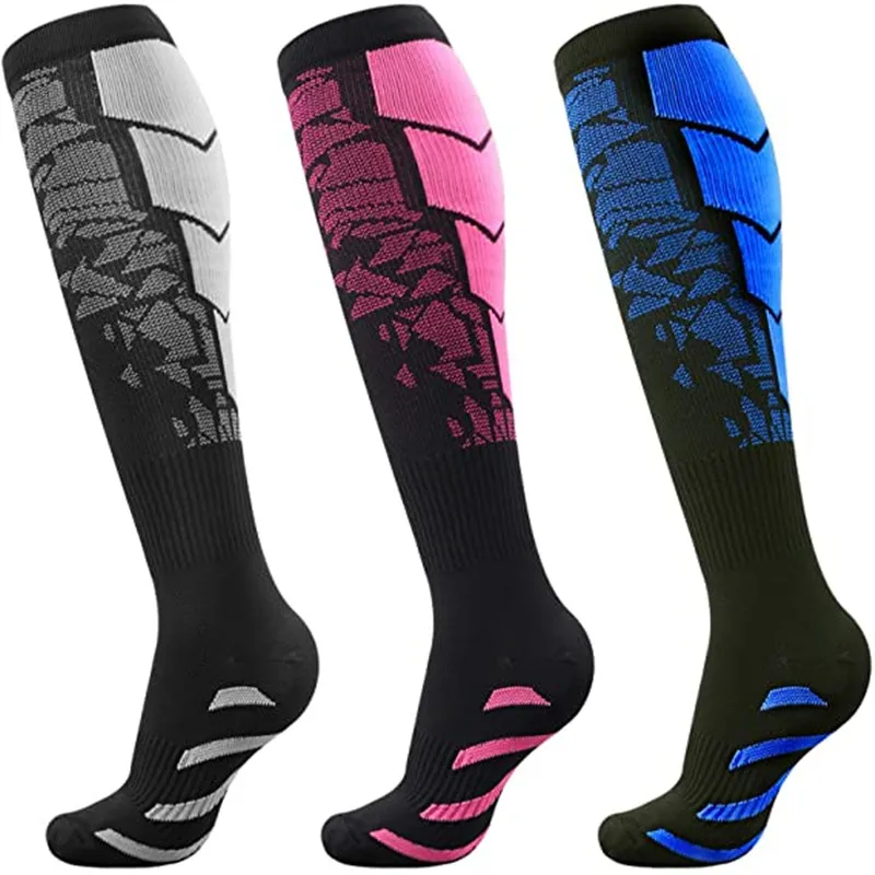 Kompressionssocken 20–30 mmHg hohe Strümpfe Männer Frauen Sportsocken für Marathon Radfahren Fußball Krampfadern Schwangerschaft Stillen – Detail 14