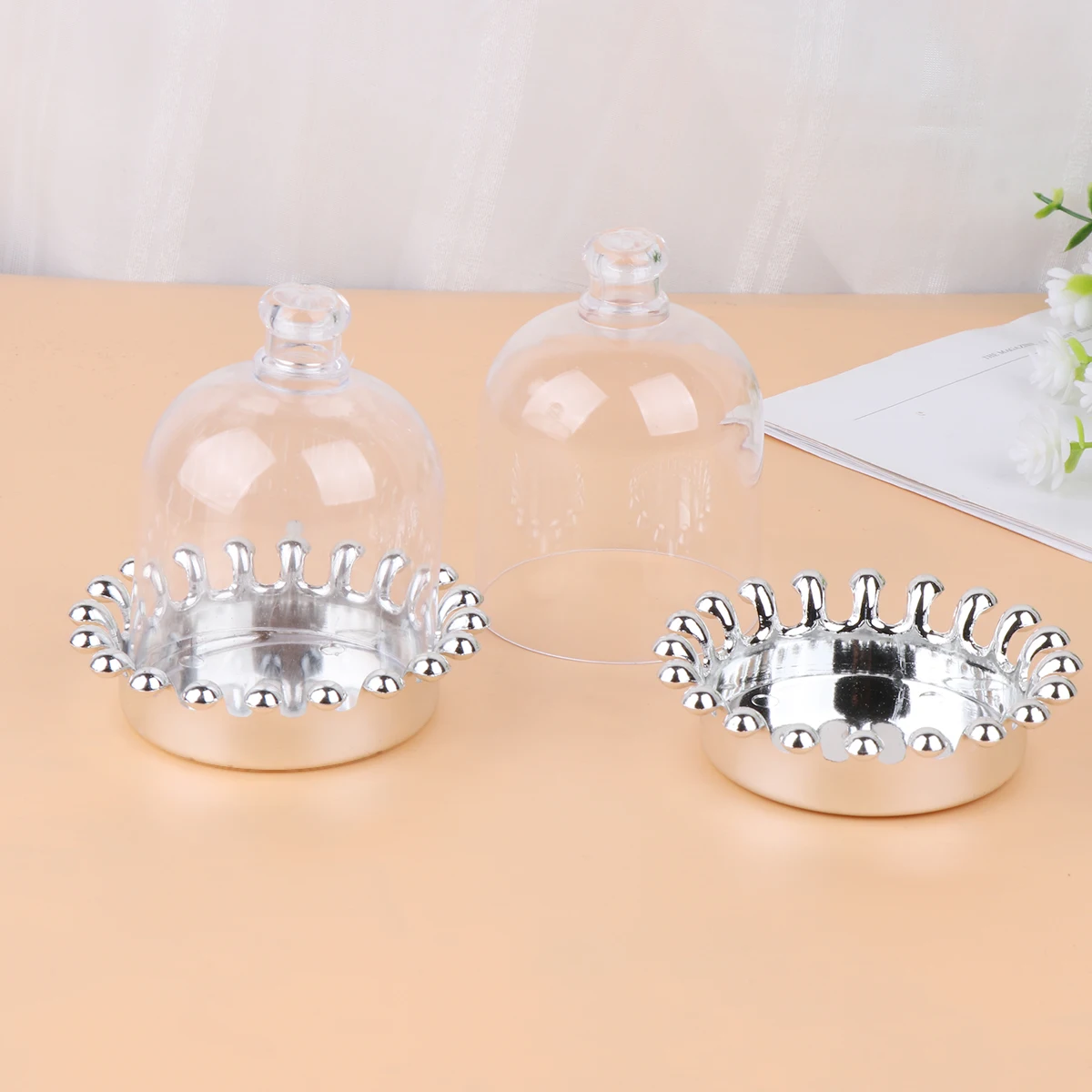 

12 Pcs Cake Wedding Candy Box Portable Carrier Carrrier Cupcake Cover Dome for Storage Stand with