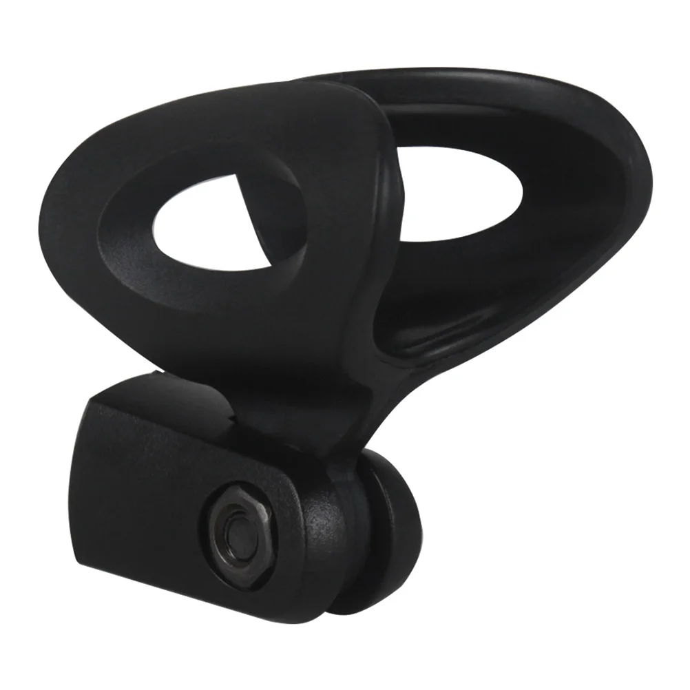 

Elliptical Microphone Clip Hard Plastic Adjustable Rotatable Black Mic Holder Secure Grip for Dynamic Vocal Wireless Mics