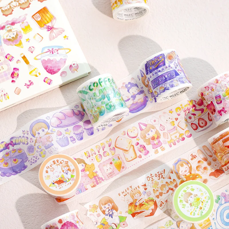 20pcs/1lot Decorative Adhesive Tapes Rabbit Junk Journal DIY Paper Japanese Masking Tapes Scrapbooking Stickers