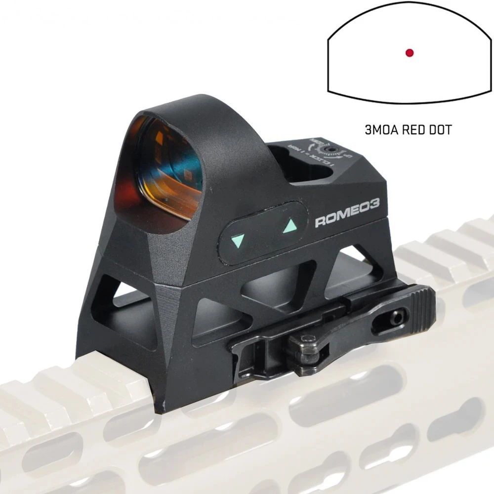 

Tactical ROMEO3 1x25mm 3 MOA RMR Red Dot Reflex Sight Scope Picatinny QD Mount Rifle AR15 M4 Rifle 20mm Rail