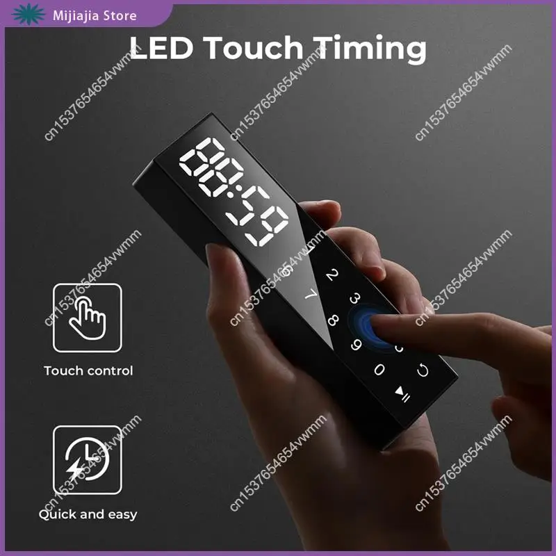 مؤقت المطبخ مع شاشة تعمل باللمس، ظهر مغناطيسي للثلاجات والأفران، مبيعات شاشة رقمية LED سهلة الاستخدام