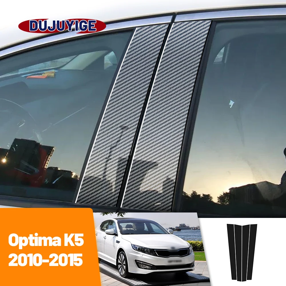 For Kia Optima K5 MK3 2010-2015 2011 2012 2013 2014 Carbon Fiber Window Door Column Deal B C Pillar Post Cover Trim Sticker