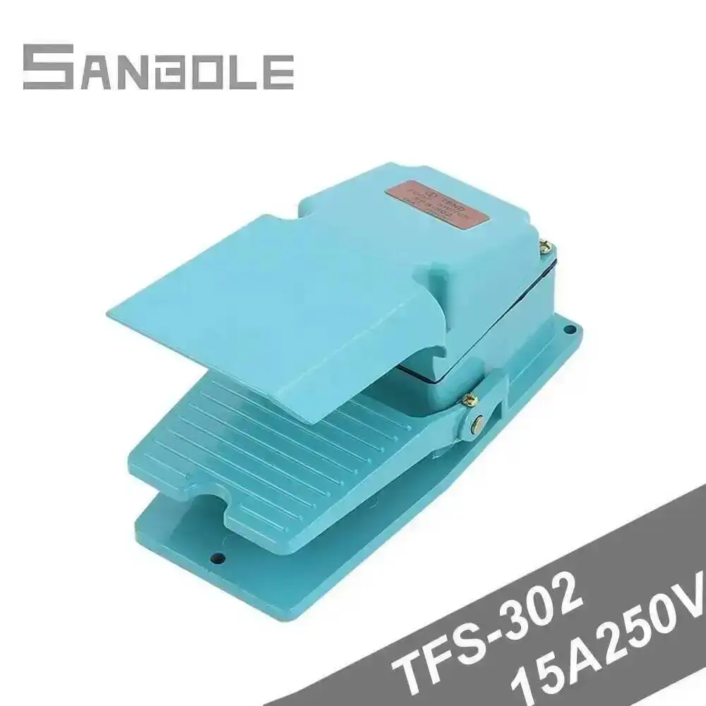 TFS-302 Foot Switch TFS302 Silver Contacts Aluminum Shell 15A250V Treadle Controller Self-reset Power Pedal Switches