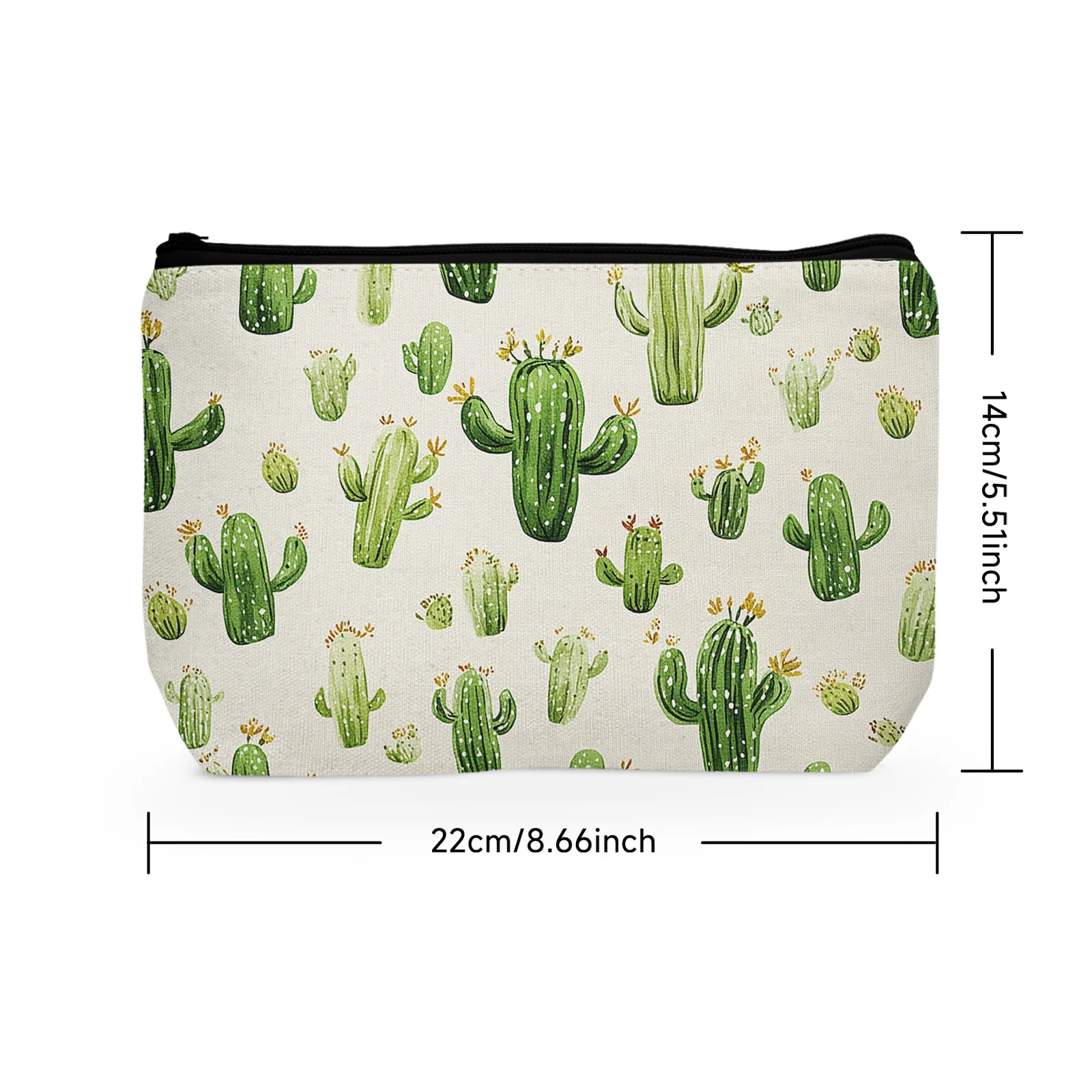 1Pc Cute Desert Cactus Cosmetic Bag Funny Cosmetic Bag For Women Portable Cosmetic Bag With Zipper Best Gift For Friends