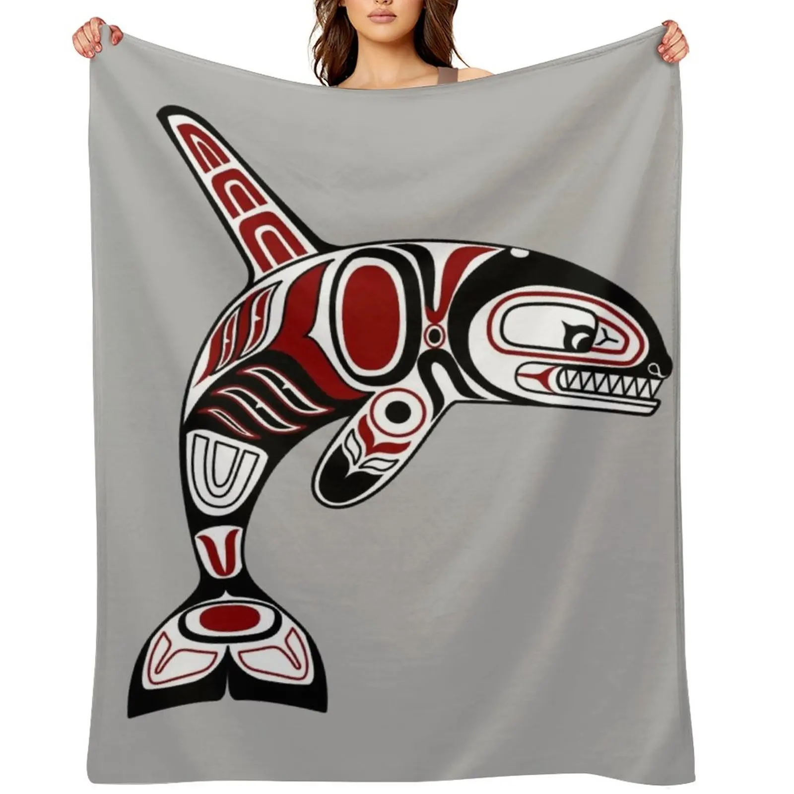 

Haida Orca Throw Blanket Decorative Beds Beach wednesday For Baby Blankets