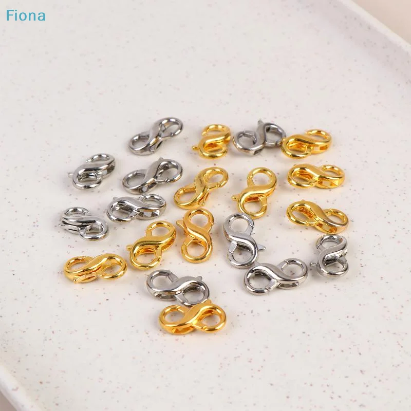 ✔10Pcs Figure Eight Closure Clasps Lobster Clasp For Key Ring Necklace Chain Connector Hook DIY Accessories For Jewelry Finding