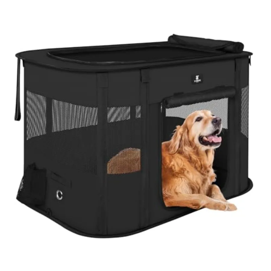 

Dog Playpen Puppy Cat Play Pen Portable Foldable Indoor/Outdoor Tent Crate Cage Portable Pet Crate Medium Size Black 33"