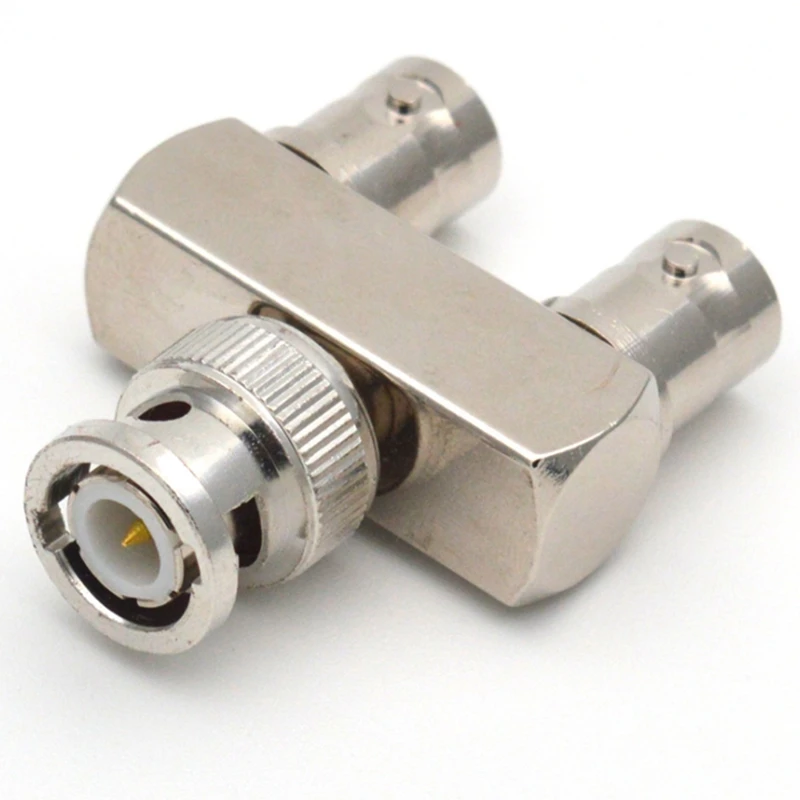 Разъем из чистой меди, BNC, трехсторонний, с одного штыря на два гнезда, Y-образный, BNC, штырь-гнездо, фоторадиочастотный адаптер