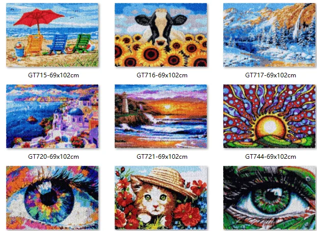 Latch hook rug kits with Pre-Printed Pattern Cross stitch embroidery kit Footprint Carpet with your needlework   69-102 Eyes