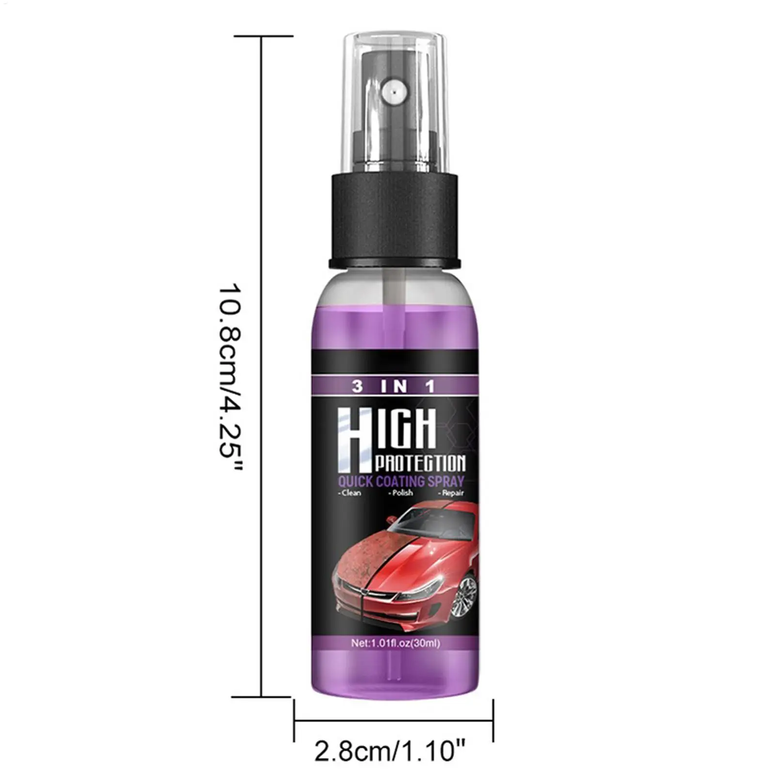 3 In 1 SHINE ARMOR Fortify Quick Coat Ceramic Coating Car Wax Polish Spray 30/100ml Auto Wash&Wax Hydrophobic Top Coat Polish