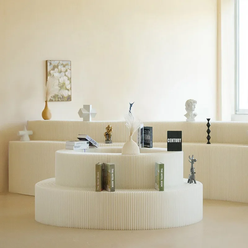 Rack stepped display table bag shelf folding table double floor middle island display cabinet