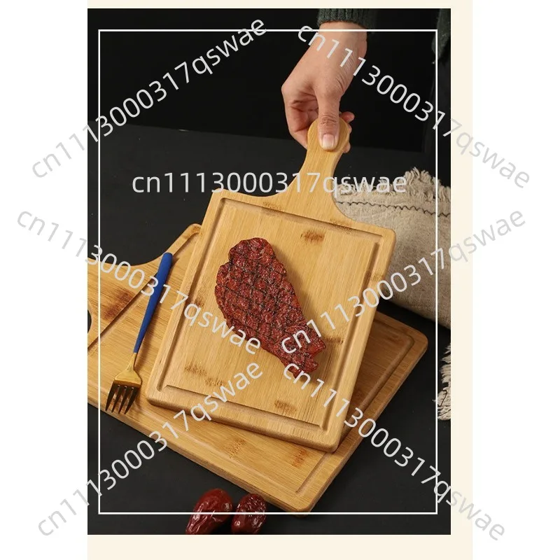Thick bamboo cutting board with handle, healthy sorting fruit and vegetable cutter, suitable for kitchen cooking