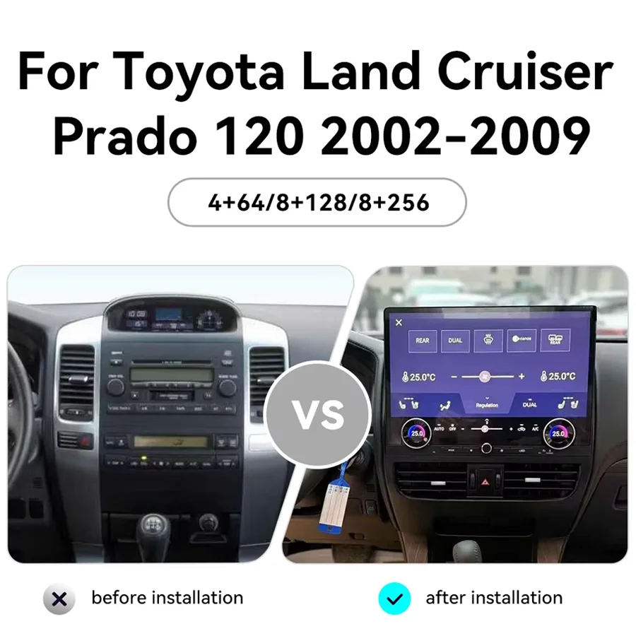 S For Lexus Gx470 For Toyota Prado 120 2002-2009 Android Car Radio 16.8inch Touch Screen Carplay GPS Video Player Head Unit