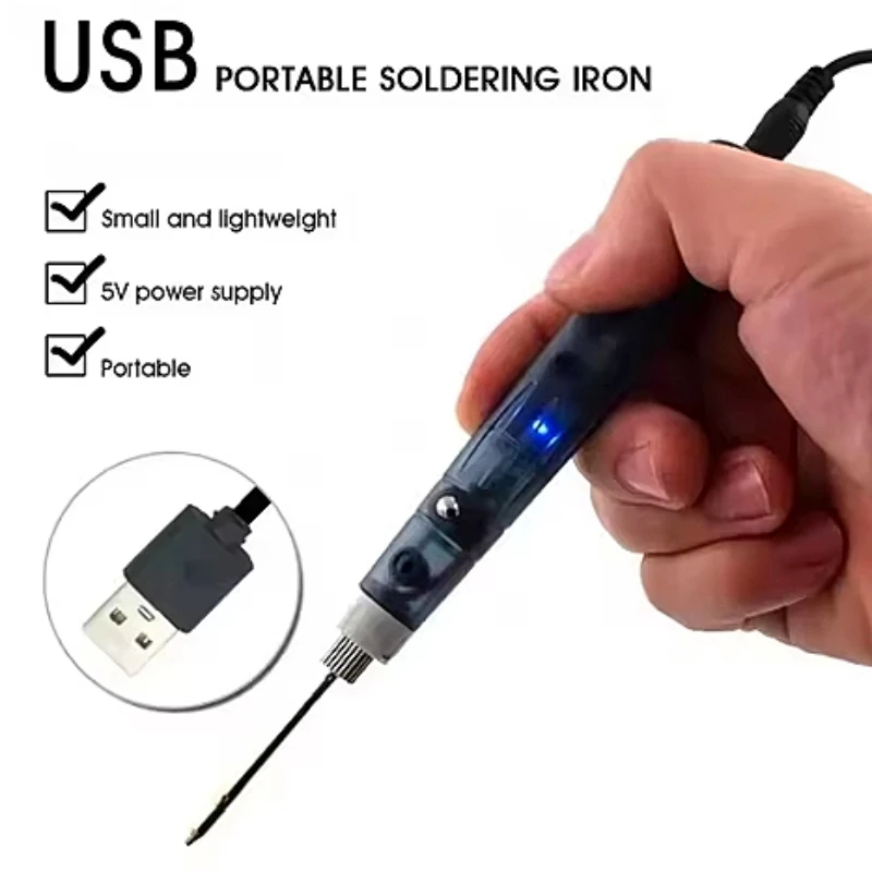 Portable Mini USB Soldering Iron, Electronic Repair Solder, Welding Tool, Student Electric Soldering Pen Combination