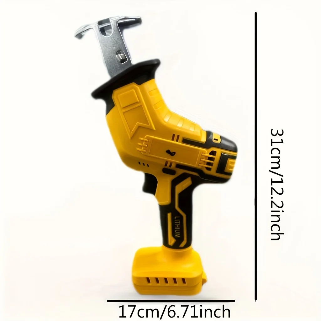 Akku-Säbelsäge, kompatibel mit DeWalt 20 V Akku, 0–3500 SPM variable Geschwindigkeit, 4 Sägeblätter-Set (nur Werkzeug)