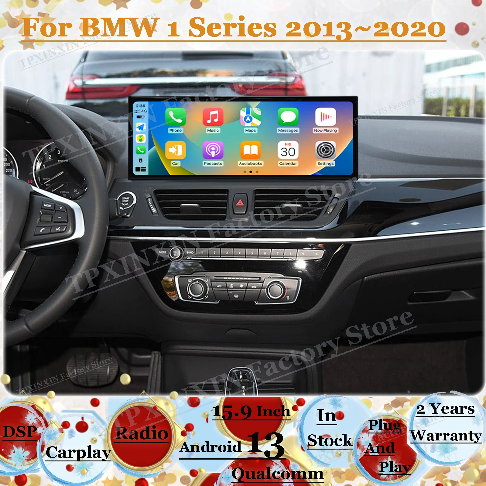 Android For BMW 1 Series 2013~2020 Multimedia Car stereo 2 din android BT Wifi Wireless Carplay Mirror Link 12.3 Inch Head Unit