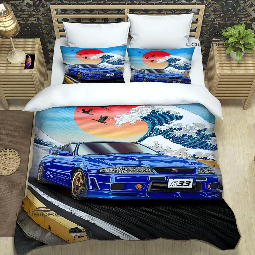 GTR racing retro printed Bedding Sets exquisite bed supplies set duvet cover bed comforter set bedding set luxury birthday gift