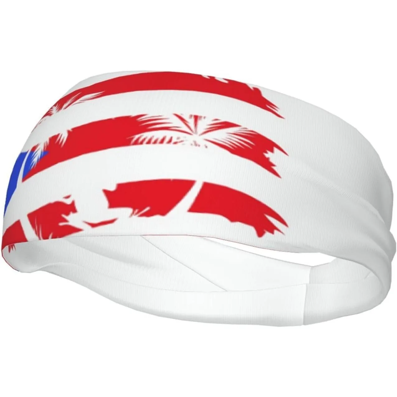 

Puerto Rico Flag Sweatband Sports Headband for Women Men Hairband Sweatband for Running Gym Yoga