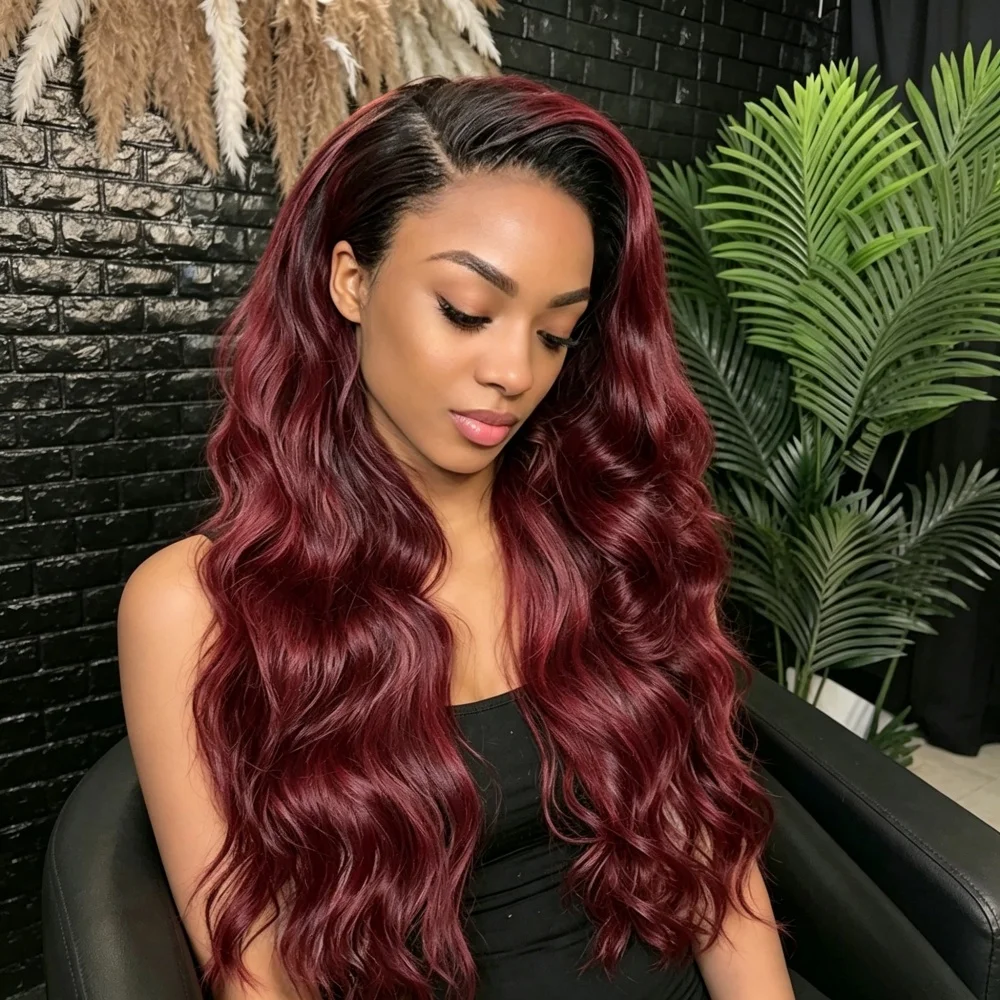 

Long Synthetic Body Wave Wig for Women Side Part Lace Frontal Wigs Natural Hair Texture Easy to Style