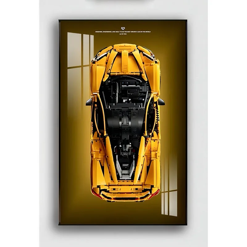 

31.5“ Metal Display Wall Mount for LEGO Model 42172, Wall Mount Display for McLaren P1 Building Blocks Model Car