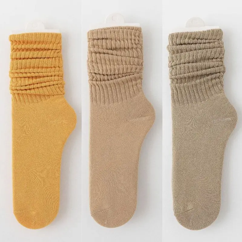 Chaussettes mi-longues plissées pour femmes, chaussettes à bulles Lolita, confortables, non boulochage, polyvalentes, automne, 1 paire