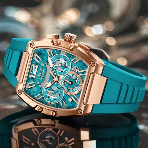 Imagen 2 del producto Reloj LIGE para hombre, reloj militar de silicona de lujo de marca superior a la moda, relojes de pulsera deportivos informales impermeables con fecha de cuarzo para hombre