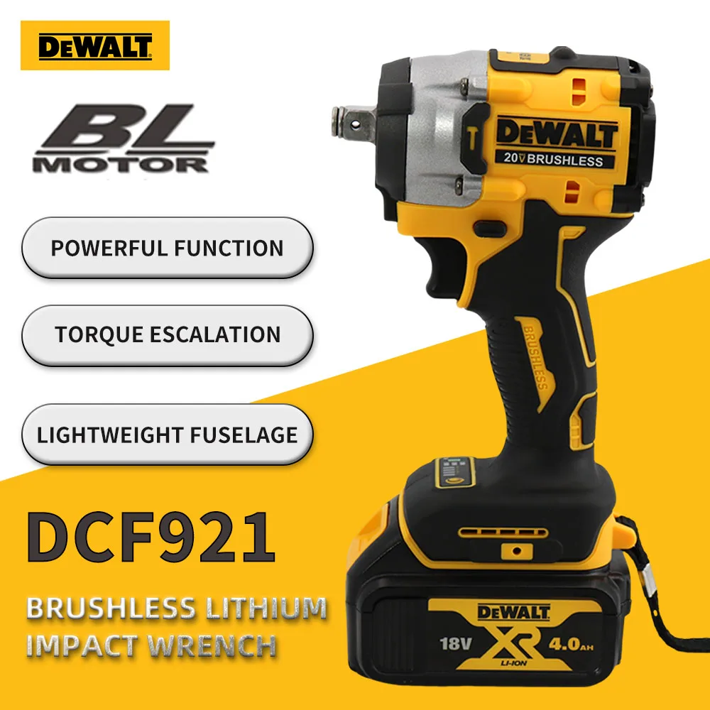 DEWALT DCF921 20V Brushless Impact Wrench 1/2in Cordless Electric Drill Variable Speed Multifunctional Power Tool Bare Tool